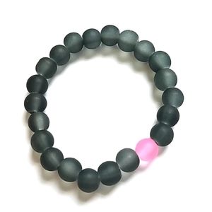 Pink and black distance bracelet